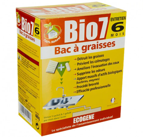 Abwasserentsorgung, Wartung Fettbehälter 6 Monate BIO7, 480g soldes en ligne