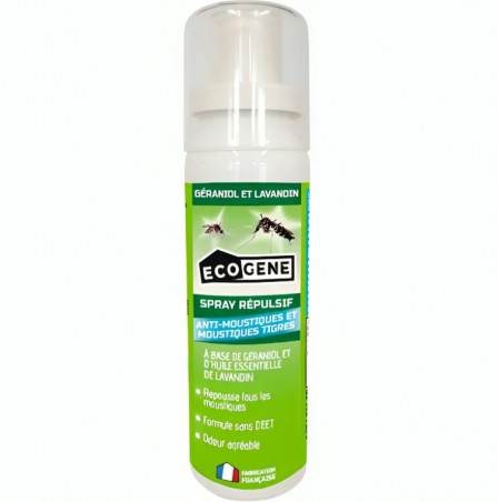 Anti-Mücken- und Tigermücken-Spray mit Geraniol und Lavandin, 100 ml