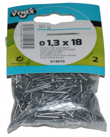 Pointe vitrier acier 18 x 1.3, 90g pas cher